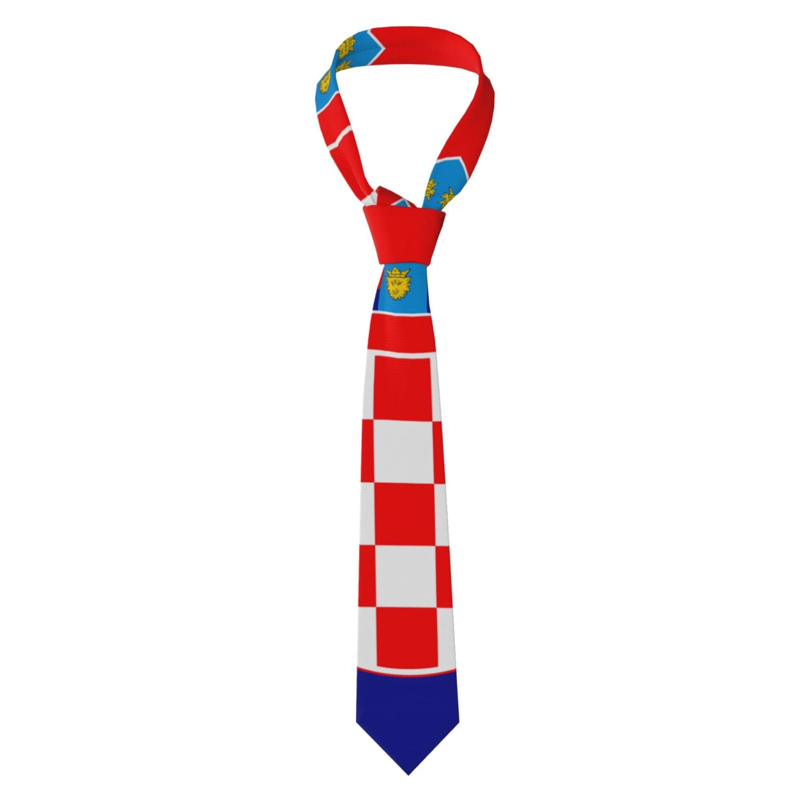 Men's Necktie WHJSHOP Republic of Croatia flag Pattern for Business, Daily, Work, Birthday, Wedding, Party, Banquet, Gift