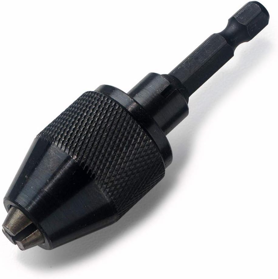 Yakamoz Keyless Drill Chuck Bit for Impact Driver - 1/4 Inch Hex Shank Drill Chuck Conversion Tool 0.6-6.5mm Quick Change ScrewDriver Drill Adapter