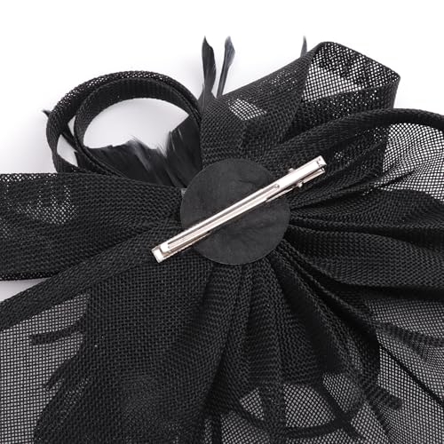 Image of DRESHOW Women Fascinator Hats Tea Party Hat Vintage Pillbox Hat Headband for Cocktail