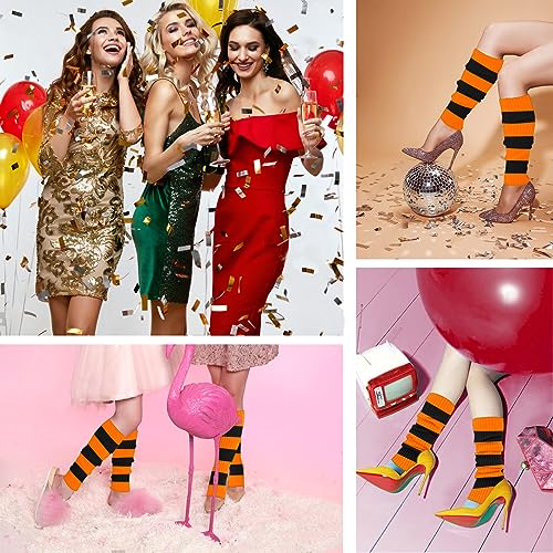 Image of v28 Women Warm Leg Warmers 80s Retro Party Costume Knit Ballet Neon Long Socks