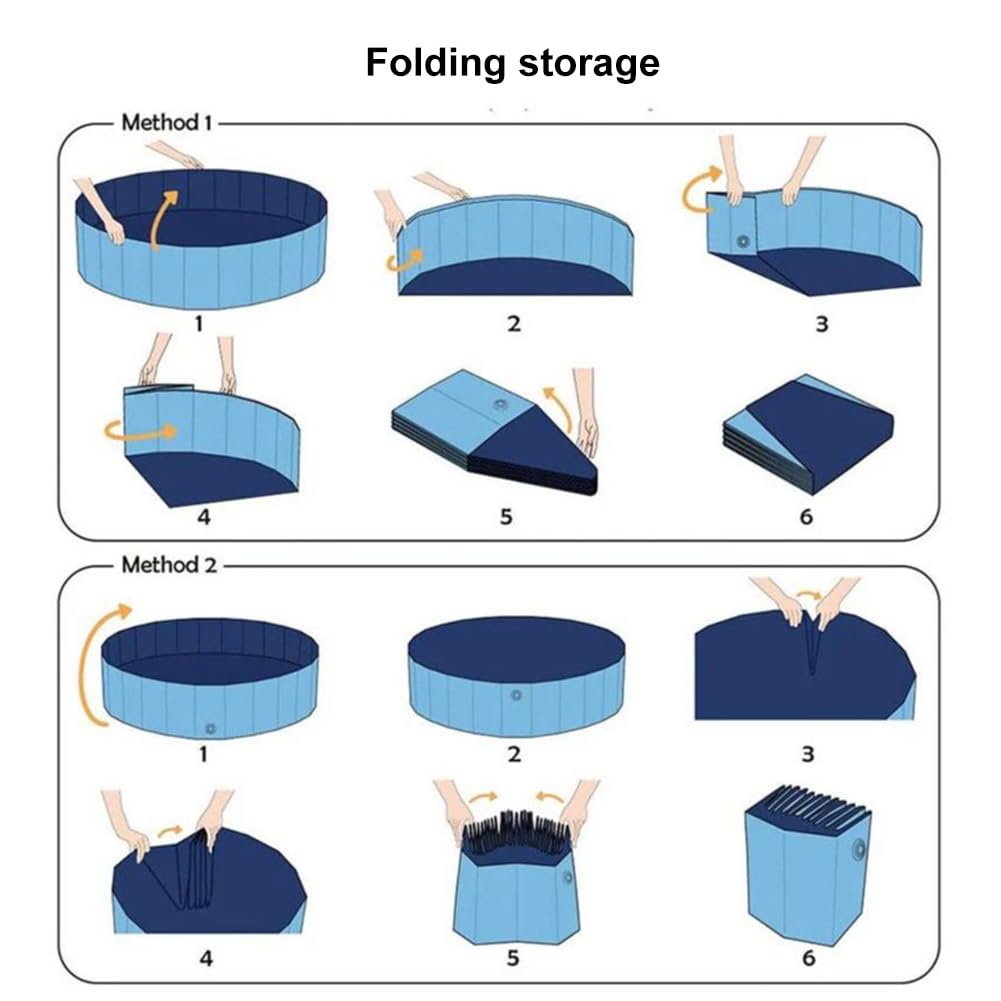Piscina per cani, grande, 50 x 10 cm, pieghevole, per animali domestici, antiscivolo, portatile, in PVC, blu