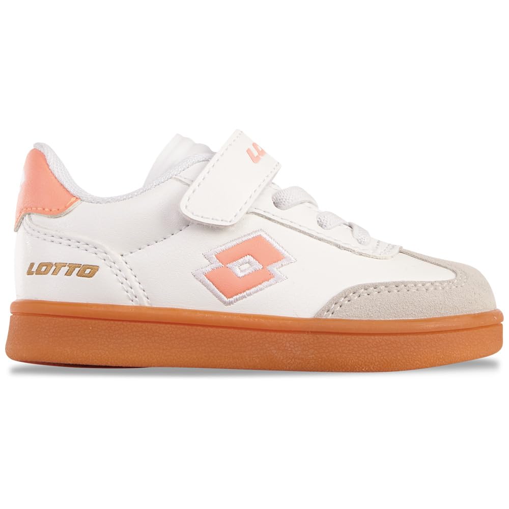 Lotto Unisex Kid's Vintal M Sneaker, White Papaya, 4 UK Child