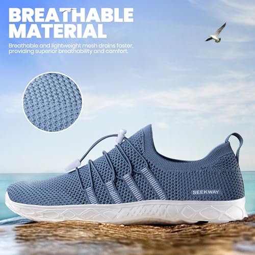 Image of SEEKWAY Mens Womens Water Shoes Quick Dry Aqua Shoes Barefoot for Beach Surf Hiking Pool Water Sports