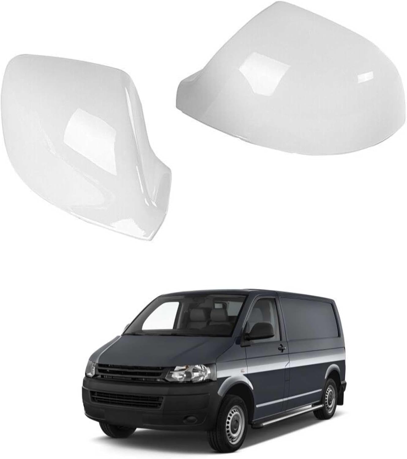 XJPGHA Wing Mirror Covers Caps for Volkswagen Transporter T5 2010-2015, Sturdy Durable Cover Housing Door Mirror Vehicle Accessory Rearview Side Covers,White