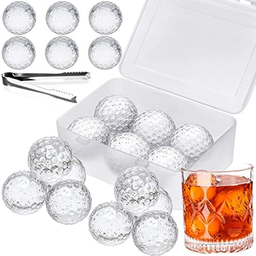 Funtery 12 Pieces Golf Ball Whiskey Chillers Glass Whiskey