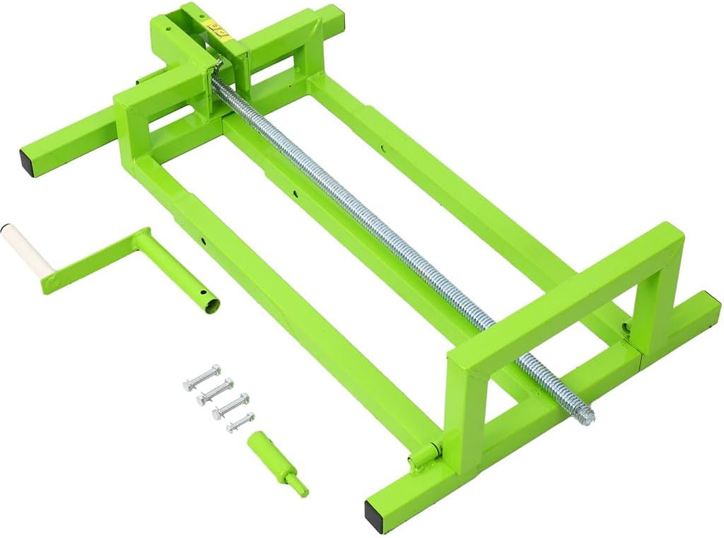 Lawn Mower Lift Jack, Garden Tractors Adjustable Telescopic Maintenance Jack with Manual Handle Riding Lawn Mower Maintenance Lift 882lbs Universal, Steel Powder Coated,Green