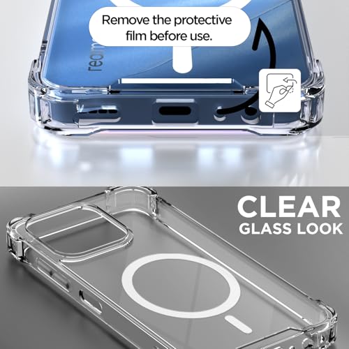 Image of Amazon Basics Back Cover for Realme Narzo 80 Lite 4G / Realme C71 5G Mag-Safe Shockproof PC + TPU Protective Case Magnetic Support Bumper Case (Transparent Mag-Safe)