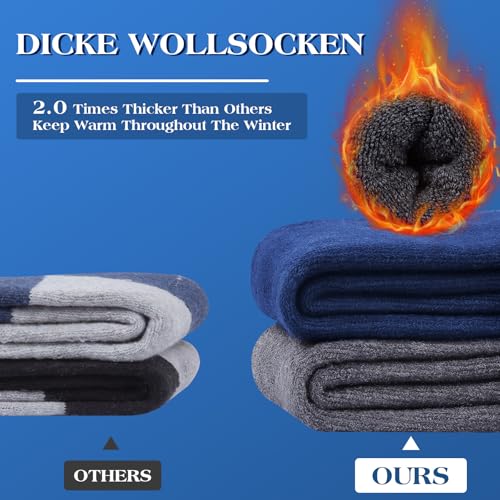 Merino Wool Socks 5 Pairs- Warm, Soft Thermal Socks for Men4