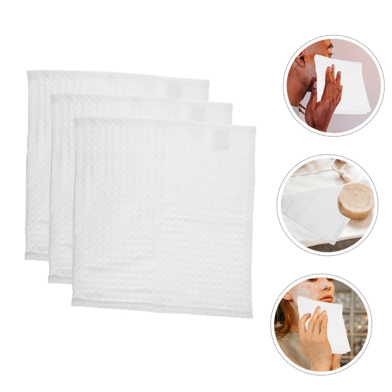 WOFASHPURET Luxury Face Wash Cloths Absorbent Cotton Square Towels for Facial Cleansing Makeup Removal