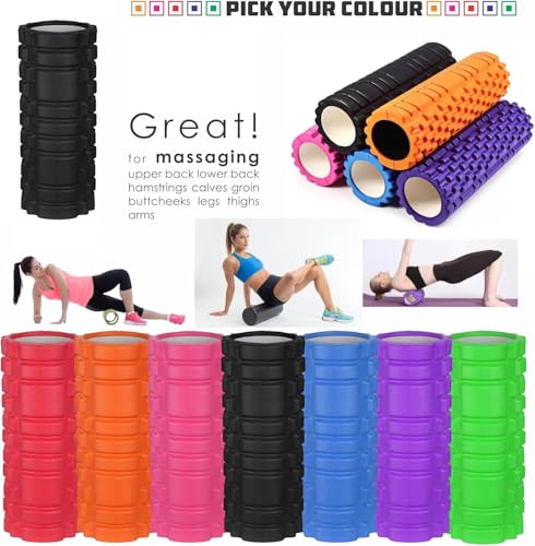 Foam Roller Deep Tissue Massage Trigger Point Muscles Therapy Physio Yoga Roll Muscle Massager Back Exercise Home Gym Fitness Legs, Calf, Pilates, Runners (Black) - Image 4