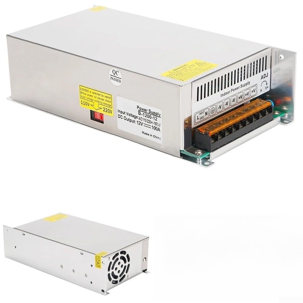 12V 100A Alimentatore 1200W AC-DC Industrial Argento