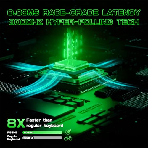 Image of ATTACK SHARK R85 HE Rapid Trigger Keyboard Magnetic Switch with Custom Lightbox, 75% Wired Mechanical Keyboard, 8KHz Polling Rate, 0.005mm RT Accuracy, Support RT /Snap Tap /DKS /MT /TGL-Fluorescent Green