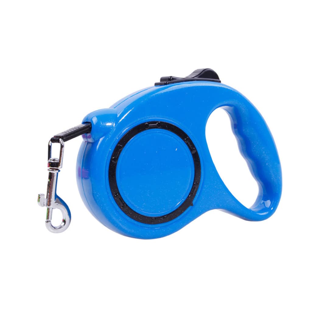 Guinzaglio retrattile portatile per animali domestici Corda da passeggio per cani durevole Allungabile Guinzaglio per cani lungo e robusto Guinzaglio con bottoni elastici in nylon 5 metri Nero