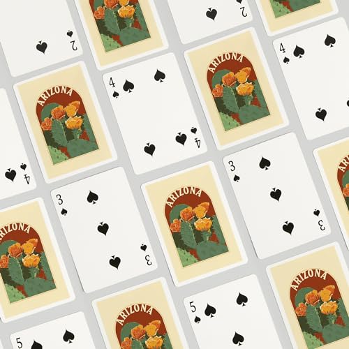 Arizona, Prickly Pear Cactus, Naipes Poker 52 cartas miniatura 4