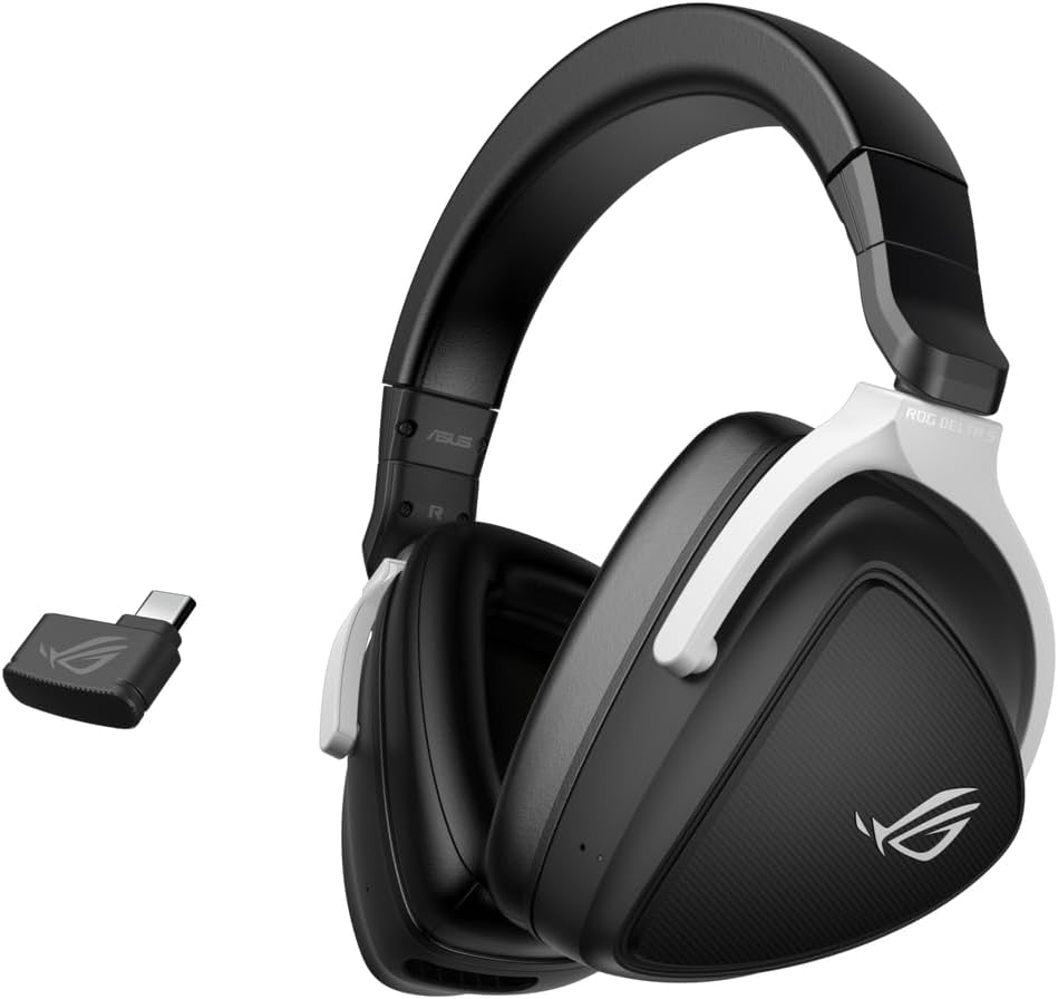 ASUS ROG Delta S Wireless Gaming Headset (USB-C 2.4 GHz and Bluetooth wireless connections, 25 hours battery life, AI noise cancellation, compatible with PCs, Mac, PlayStation 5, Nintendo Switch) ASUS ROG Delta S Wireless Gaming Headset (USB-C 2.4 GHz and Bluetooth wireless connections, 25 hours battery life, AI noise cancellation, compatible with PCs, Mac, PlayStation 5, Nintendo Switch)