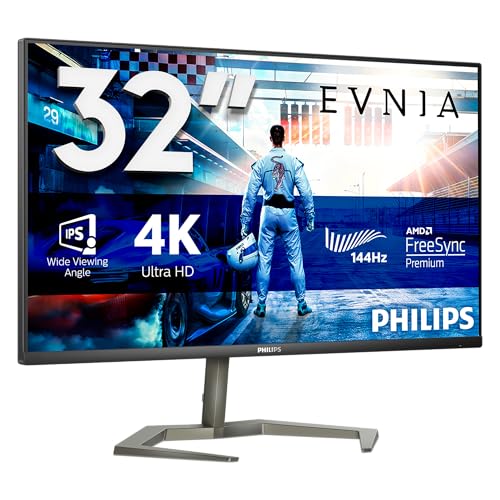 Philips Evnia 32M1N5800A - 32 Pulgadas 4K Monitor, 144Hz, 1ms GTG...