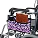 Goronwyfloyd Purple Leopard Stripes Wheelchair Side Storage Bag, Wheelchair Accessories Wheelchair Armrest Bag Storage Pouch to Hang on Side for Mobility Scooter, Walker, Rollator