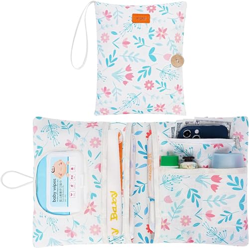 Image of IPQXE Baby Diaper Organizer Bag - Upgraded Nappy Bag with Wrist Strap and Zipper Pocket I Foldable Design I Essential Travel Gear for babies, Boys, and Girls