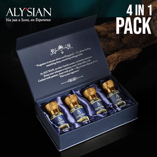 Image of Luxury Attar Perfume Combo Pack of 4 X 6ML Each Long Lasting Non Alcoholic Roll On Fragrance Signature Arabic French Blend Unisex Attar for Men Women Best Gift for Couple Love Special Luxury Quality Original Attar Collection