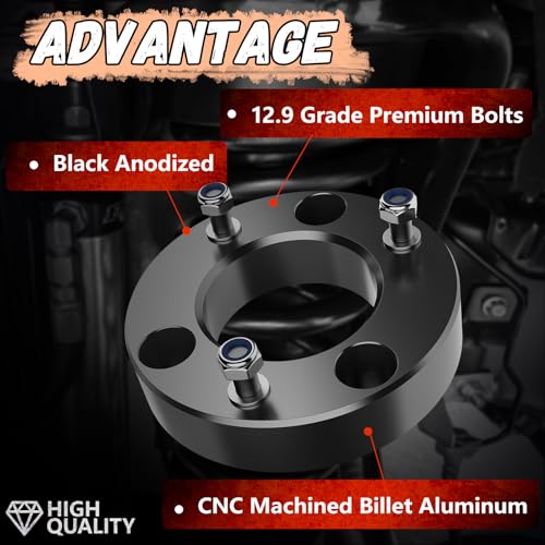 Image of 2 Inch Front Leveling Lift Kit For 2004-2026 Ford F150 2wd /4wd, Lift Kit Compatible With Expedition 2003-2018,2pcs Aluminum Suspension Strut Spacers | Raise Front End 2 Inch
