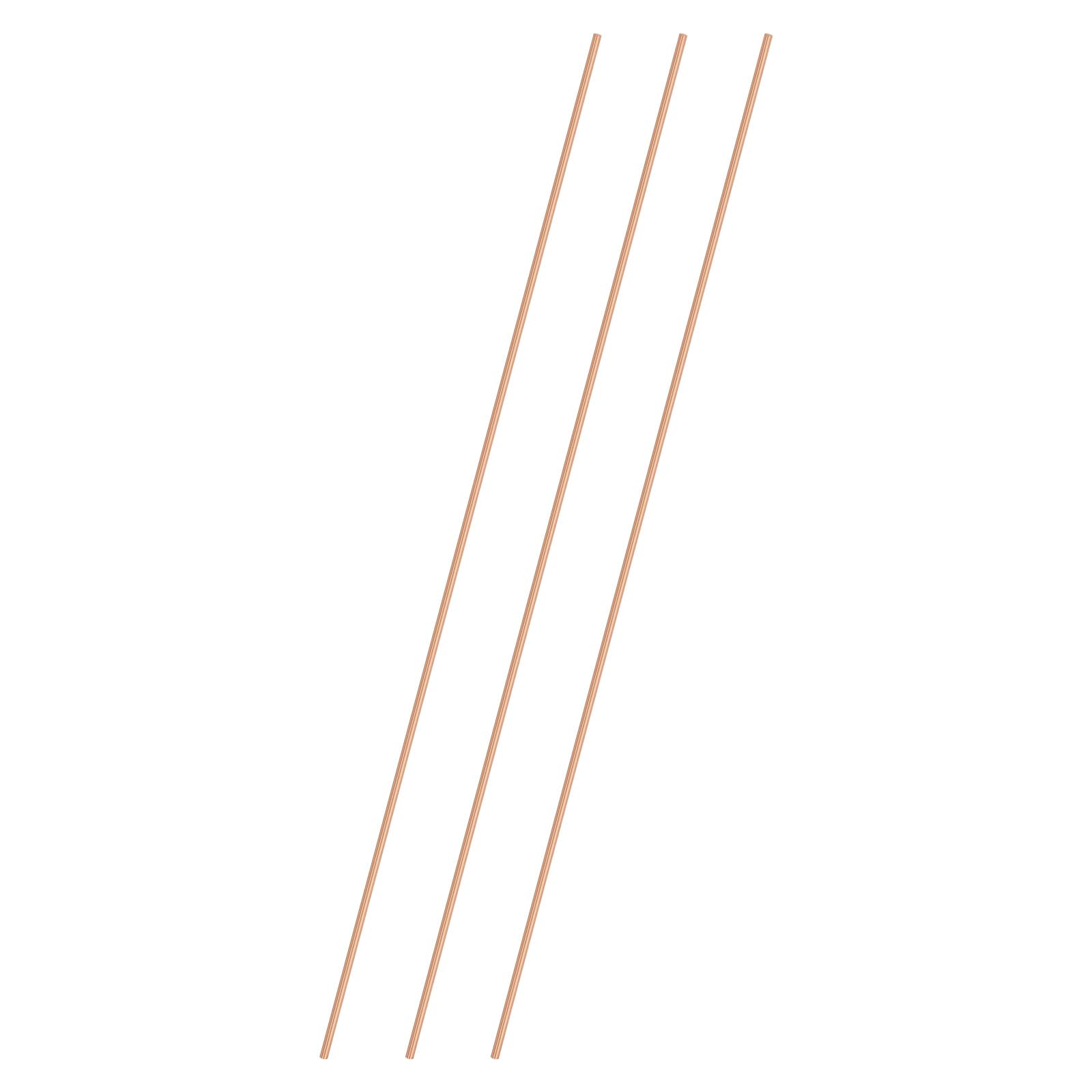 M METERXITY 5-Pack Copper Round Rod 2mm Dia. 9.84 Inch Length T2 Copper Stock Solid Rod Lathe Bar for Metal Crafts DIY/Gardening/Industry/Decoration Pure Tube