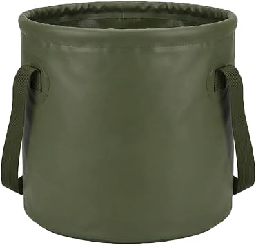10L 2.5 Gallon Car Collapsible Bucket with Handle, Folding Leakproof Water Storage Basin, Portable Foldable Water Container for Fishing, Camping, Car Cleaning, Beach, Garden 10L-Green