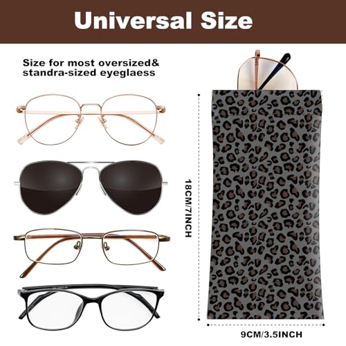 Image of Anikathy 2Pcs Sunglass Eyeglass Glasses Case Soft PU Leather with Cleaning Cloth Portable Glasses Pouch Bag for Men Women