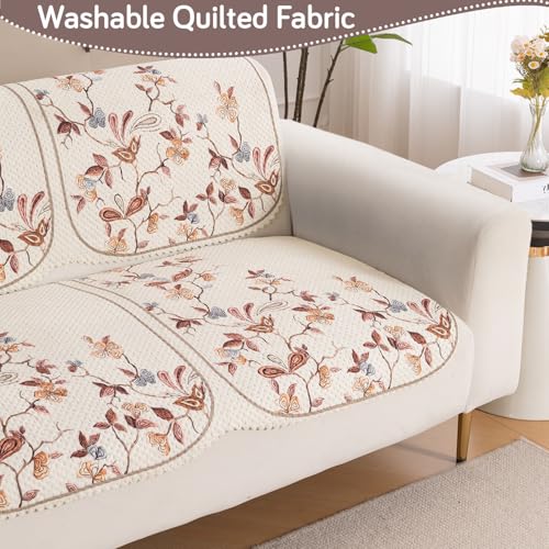 Image of HOKIPO HeavenHue Sofa Cover 1 Seater for Seat & Back, Autumn Whisper