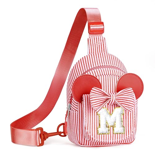 Image of Birthday Gifts for Girls, Sling Bags for Girl Kid Toddler, Birthday Gifts for 2 3 4 5 6 Year Old Girls Small Initial Red Cross Body Sling Bag for Daughter Gift (Red M)