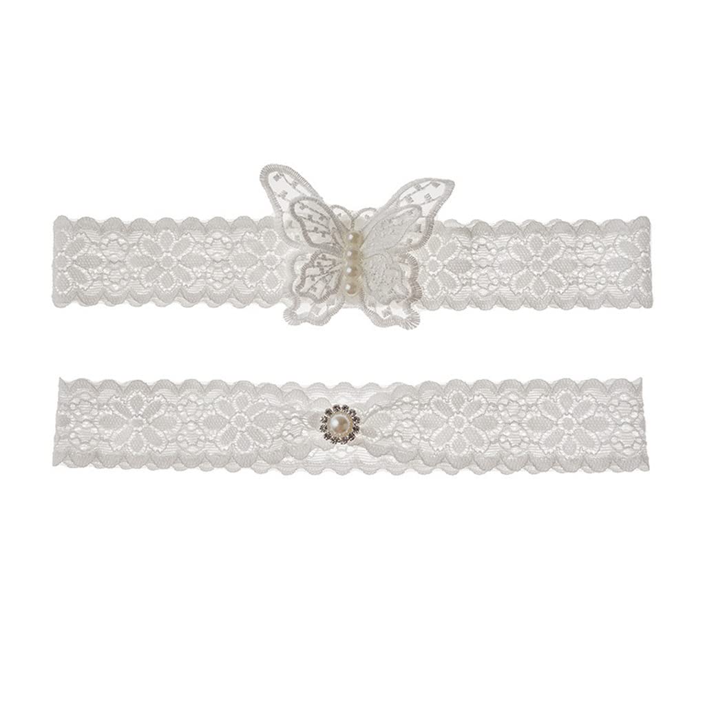 Giarrettiera in Pizzo Accessori da Sposa Europei E Americani Giarrettiera Sexy Anello Elastico per Gamba (Color : B, Size : 2pcs)