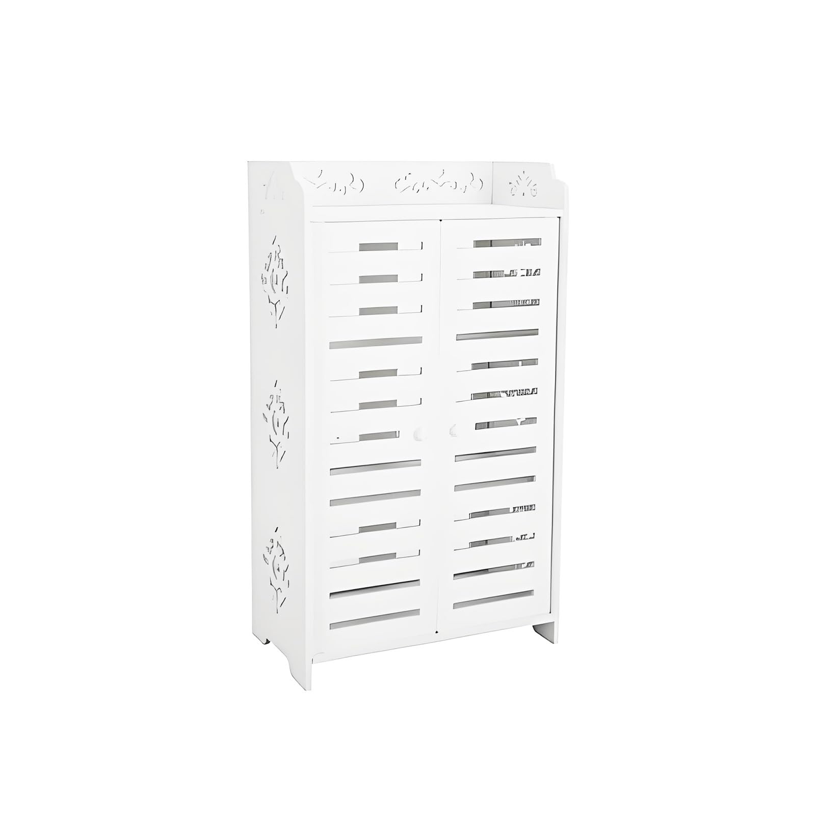 M.J COMFY-LIFE Shoe Storage Cabinet Wooden Storage Rack For Entrance Bedroom Living Room White Durable Storage Cabinet Space Saving Shoe Rack Waterproof Shoe Organiser (M)