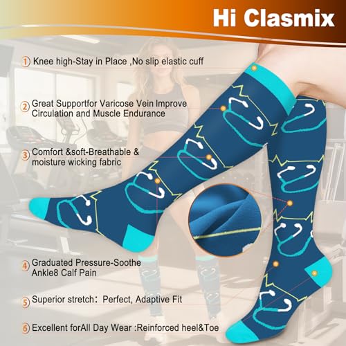 Image of Graduated Medical Compression Socks for Women&Men 20-30mmhg Knee High Sock