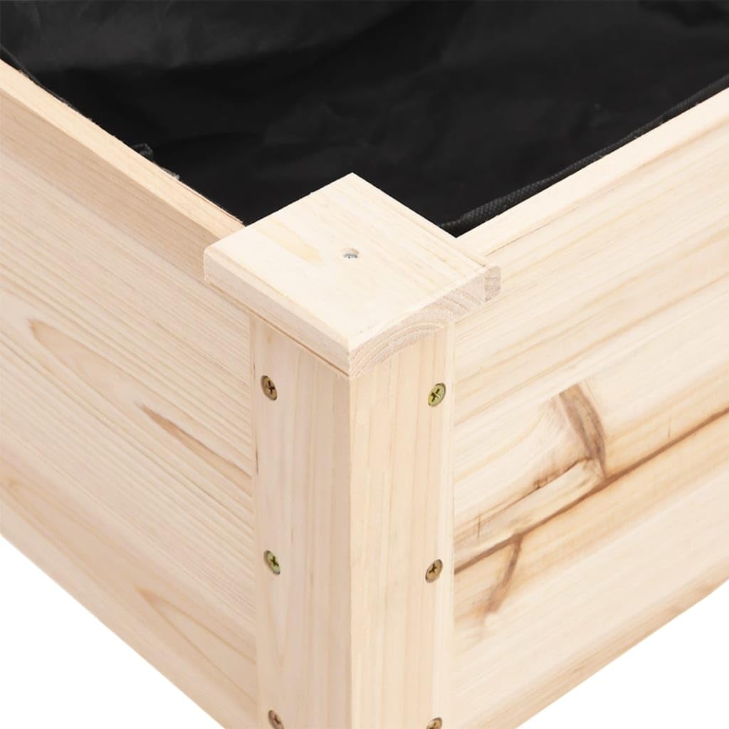 Jardinière avec Doublure en Bois Massif de Sapin 118 x 59 x 76 cm, bac Plante avec Drainage et réserve Eau, Pot Cache pour Balcon terrasse Jardin, Culture Fleurs Herbe aromatique