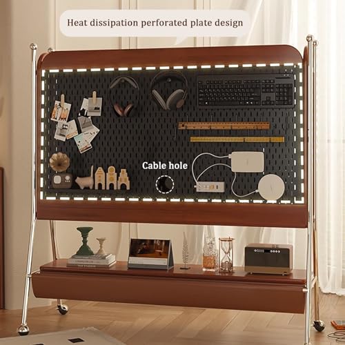 Soporte móvil para TV con ruedas y estante ajustable miniatura 3