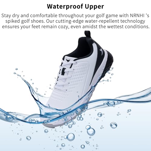 Men's Golf Shoes Spike Wide Waterproof Lightweight Anti Slip Golf Sneakers Walking Footwears4