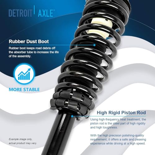 Image of Detroit Axle - 2.5L Front 10pc Suspension Kit for 2010-2012 Ford Fusion, 2010-2011 Mercury Milan, Steering Knuckles & Wheel Bearing Hubs Struts w /Coil Spring Rear Shock Absorbers Sway Bars Replacement