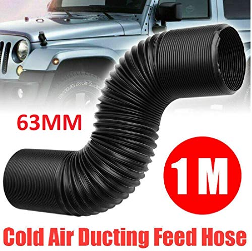 Air Intake Pipe - Bessie Sparks Flexible Cold Air Filter Feed Pipes Ducting Feed Pipe Enclosed Induction Hose Kit 63mm 1M Black
