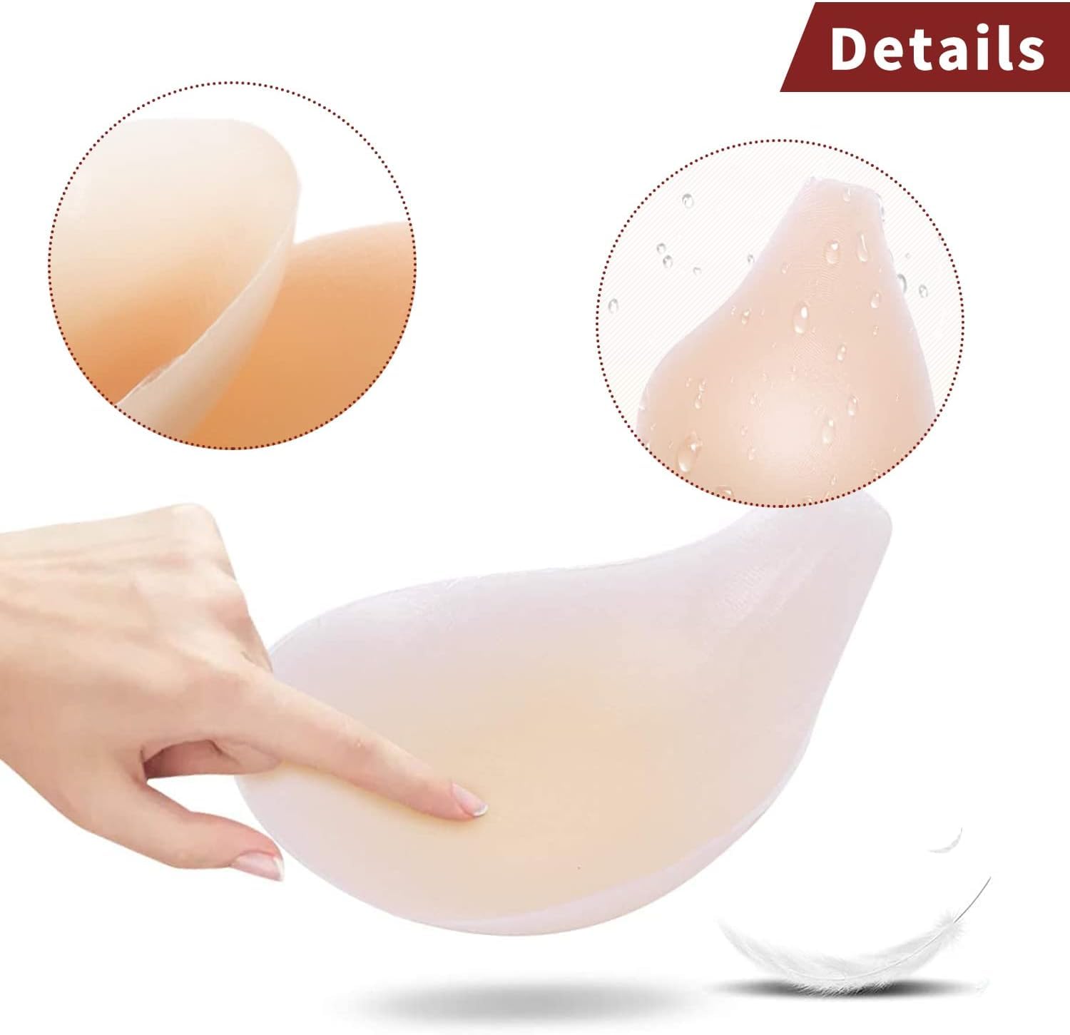 Sujetadores para Mujer, Sujetador Invisible Reutilizable Adhesivo Push Up de Silicona Sin Tirantes para A/B