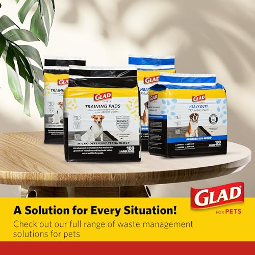 Image of Glad for Pets Activated Carbon Training Pads, Anti-Microbial, 100 Count (Pack of 2)