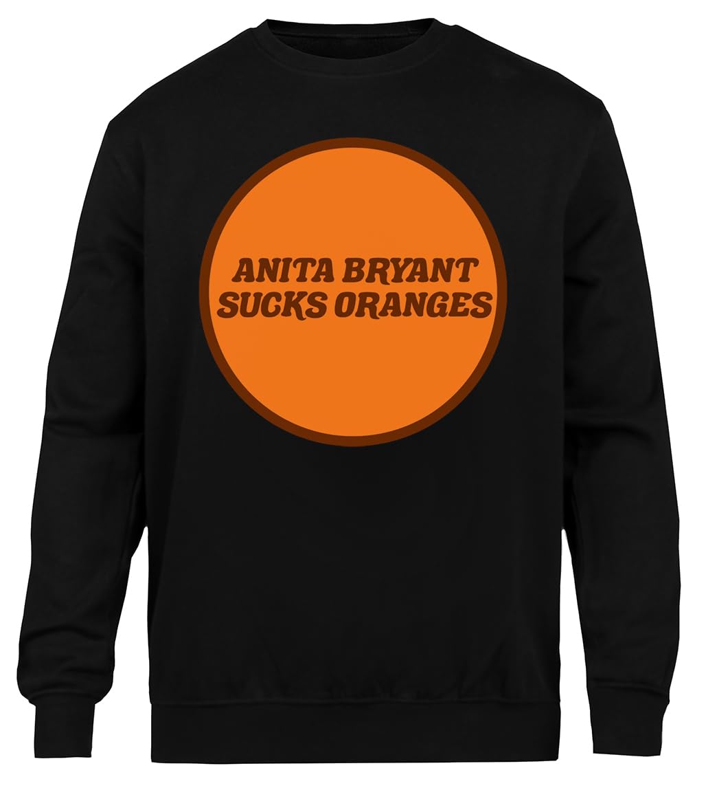 Anita Bryant Sucks Oranges Sudadera Negra Unisex Sudadera Ecológica Unisex Black Sweatshirt Eco-Friendly Crewneck