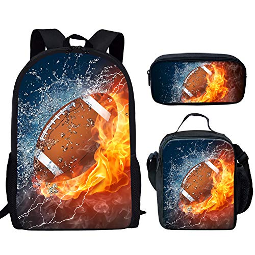 Sac à dos boules de feu et d'eau avec sac à déjeuner et trousse d'école UNICEU