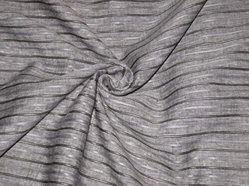 Tissu en lin de qualité supérieure gris et argent pour confection haute couture de luxe