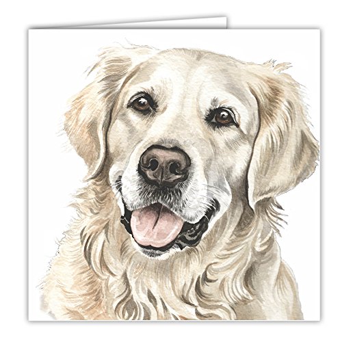 Goldenes Retreiver Hundegruß-Karte - von UK Artist Christine Varley der ursprünglichen Aquarellmalerei