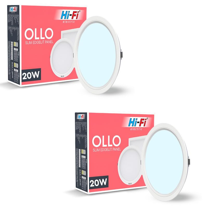 Image of Hi-Fi OLLO 20 watt Downlight for Junction Box | Cool Day White (6500K) |68 mm Cutout| Inbuld Driver| Round Ied Light for Ceiling Pack of 2