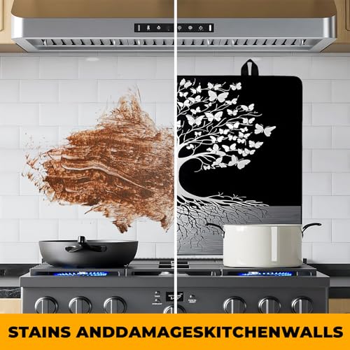 Image of Tree of Life Stove Top Cover Retro Flower Gas Stove Top Cover for Home Decoration Kitchen Pad Non-Stick Washable Cooktop Covers Countertop Protector Keep Stove Clean 28 inchx20 inch
