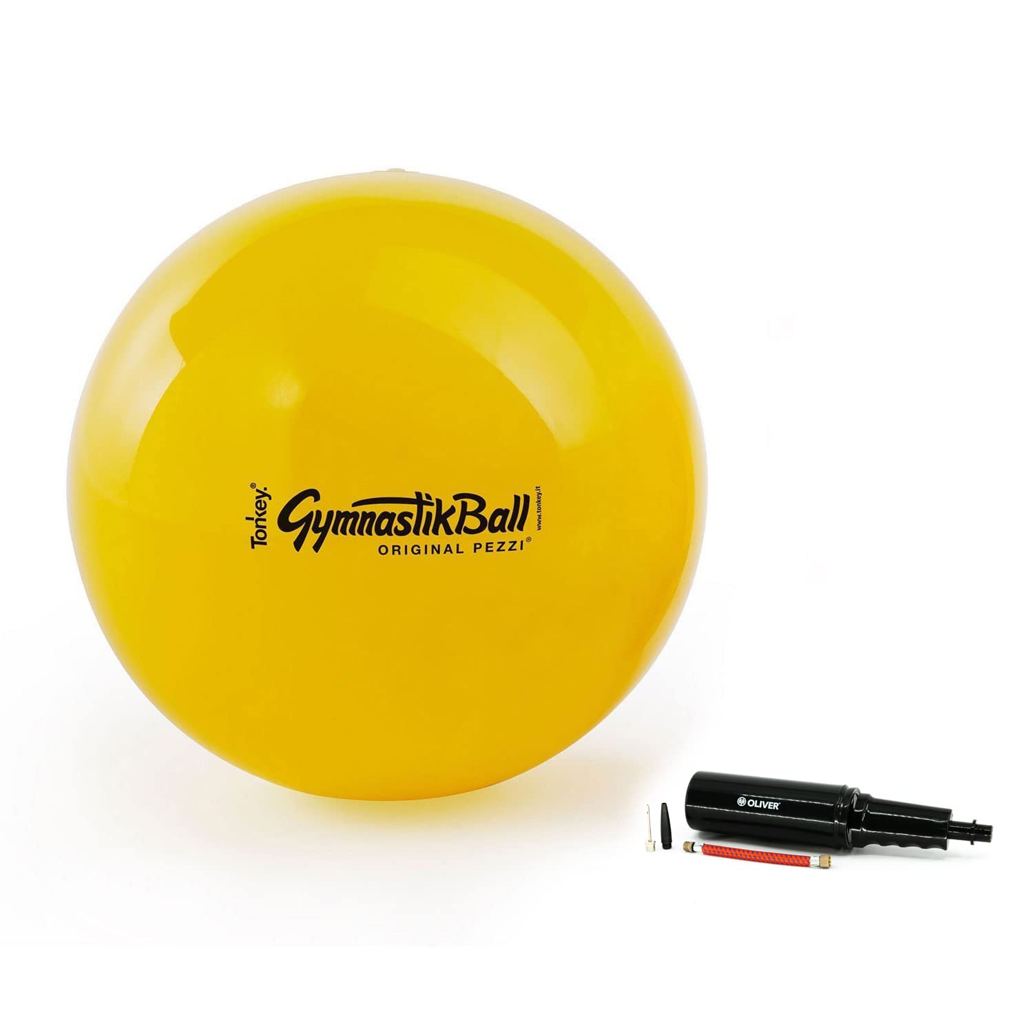 PEZZZI oryginalna piłka Pezziball standardowa 42 cm z pompką żółta piłka do siedzenia