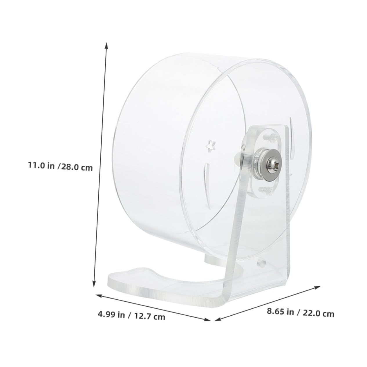 Rueda de Ejercicio para Hámster Transparente Silenciosa con Soporte Diseño Espacioso para Mascotas Pequeñas Resistente y Fácil de Observar
