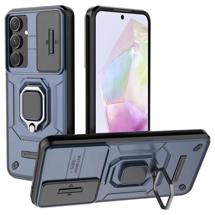 Glaxx Heavy Duty Armor Back Case Cover for Samsung Galaxy M35 5G- Magnetic Kickstand Ring with Camera Shutter Protection, Rugged Bumper Hard Back Cover for Samsung Galaxy M35 5G (PC & TPU|Blue) (B0DD41DTB4) Amazon Price History, Amazon Price Tracker