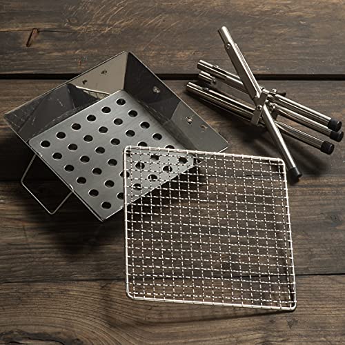 MAGNA(マグナ) ファイアグリル バーベキューコン ロ 焚火台 1 台 2 役 コンパクト 耐久性 国内加工 収納 ケース 焼網付き (05 ファイアグリル ソロ) 2枚目