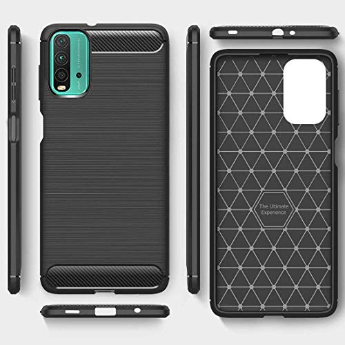 Image of NISHTECH for Redmi 9 Power (2021) Carbon Fiber Hybrid Armor Shock Proof TPU Back Case Cover